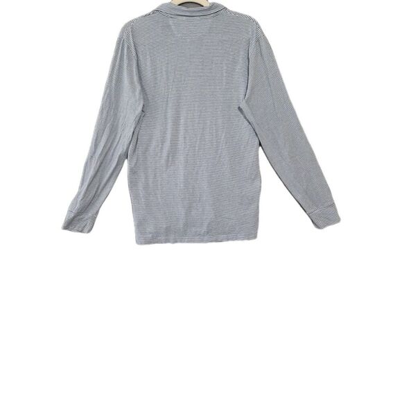 Faherty Men's Polo Shirt Long Sleeve Blue Stripe Cotton Blend Small - Picture 6 of 8